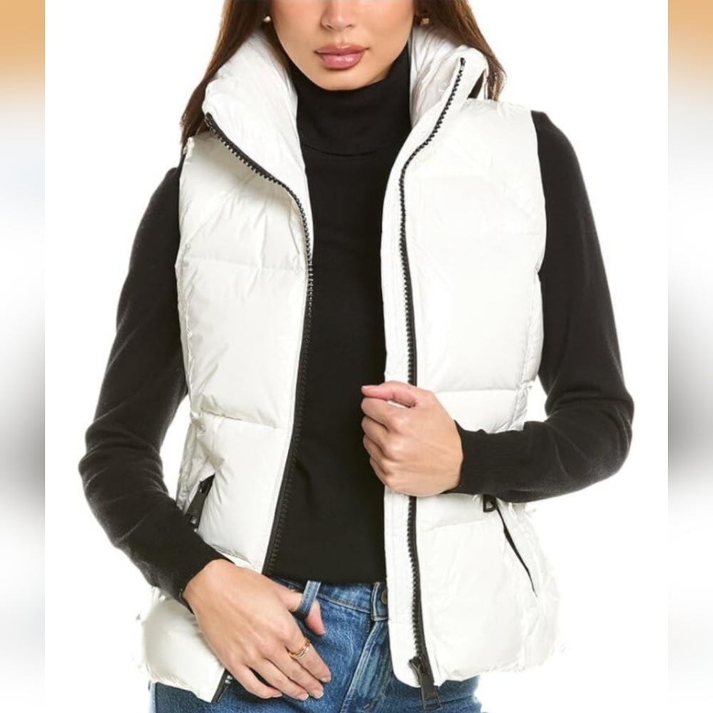 SAM. Girl's Goose Down White Quilted Vest